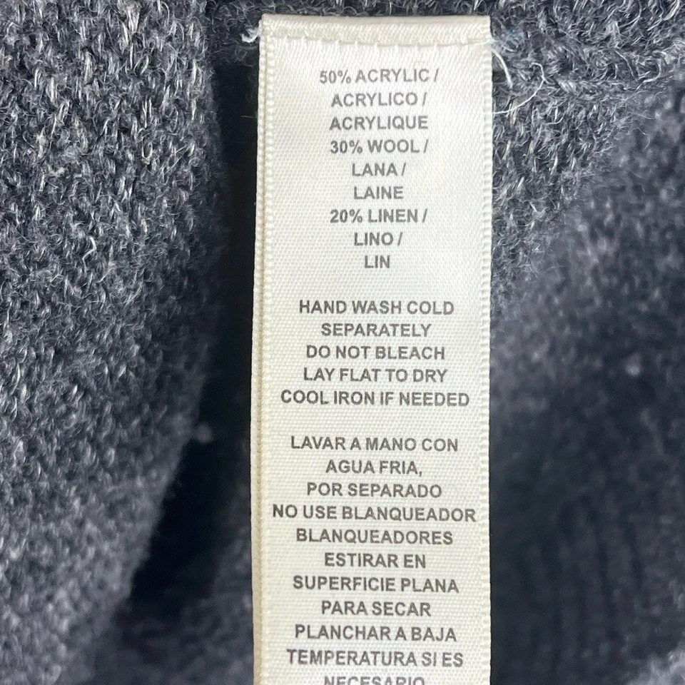 Converse John Varvatos Mens Cardigan Large Wool Blend Gray V-Neck Grandpa Skater - Image 3 of 4