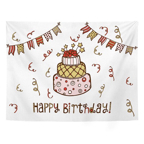 Birthday Background Cloth Hanging Cloth Tapestry Wall Tapestry Party Wall Cloth - Picture 12 of 33