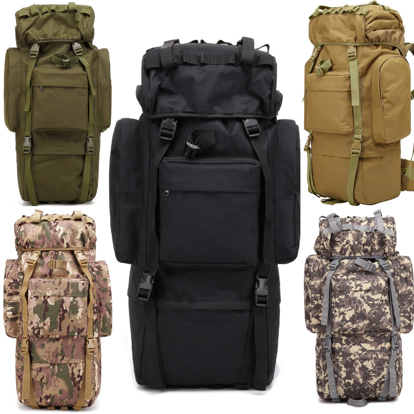 65L Tactical Backpack with Rain Cover Waterproof Rucksack for Camping Hiking Bag
Opens in a new wind
