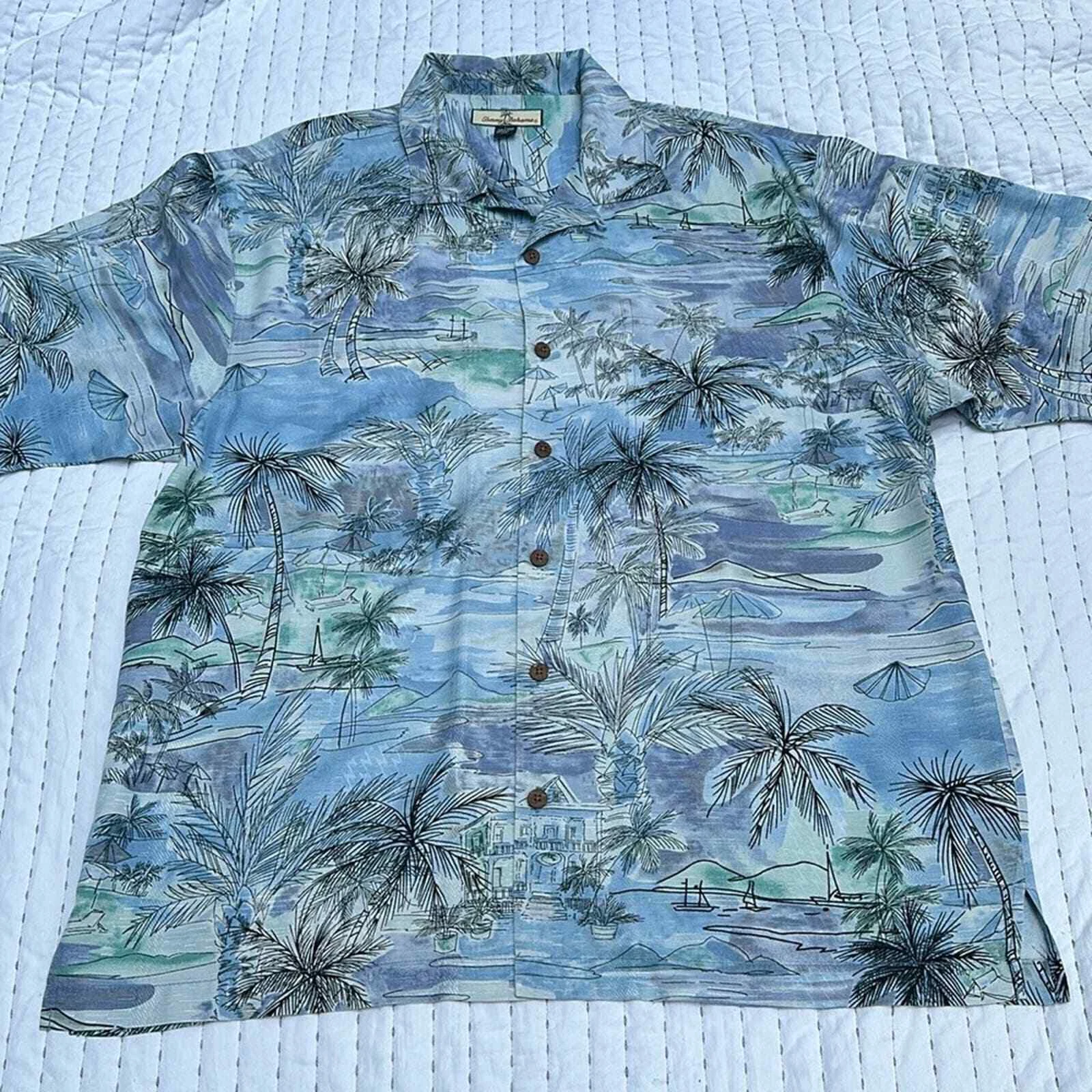 Tommy Bahama Hawaiian Camp Shirt Silk Beach Button Down Large Print
Opens in a new window or tab