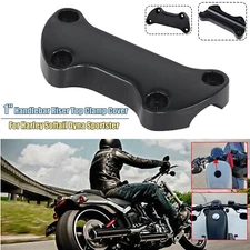 Black Smooth Handlebar Riser Top Clamp For Harley Dyna Softail Sportster 1" Bars