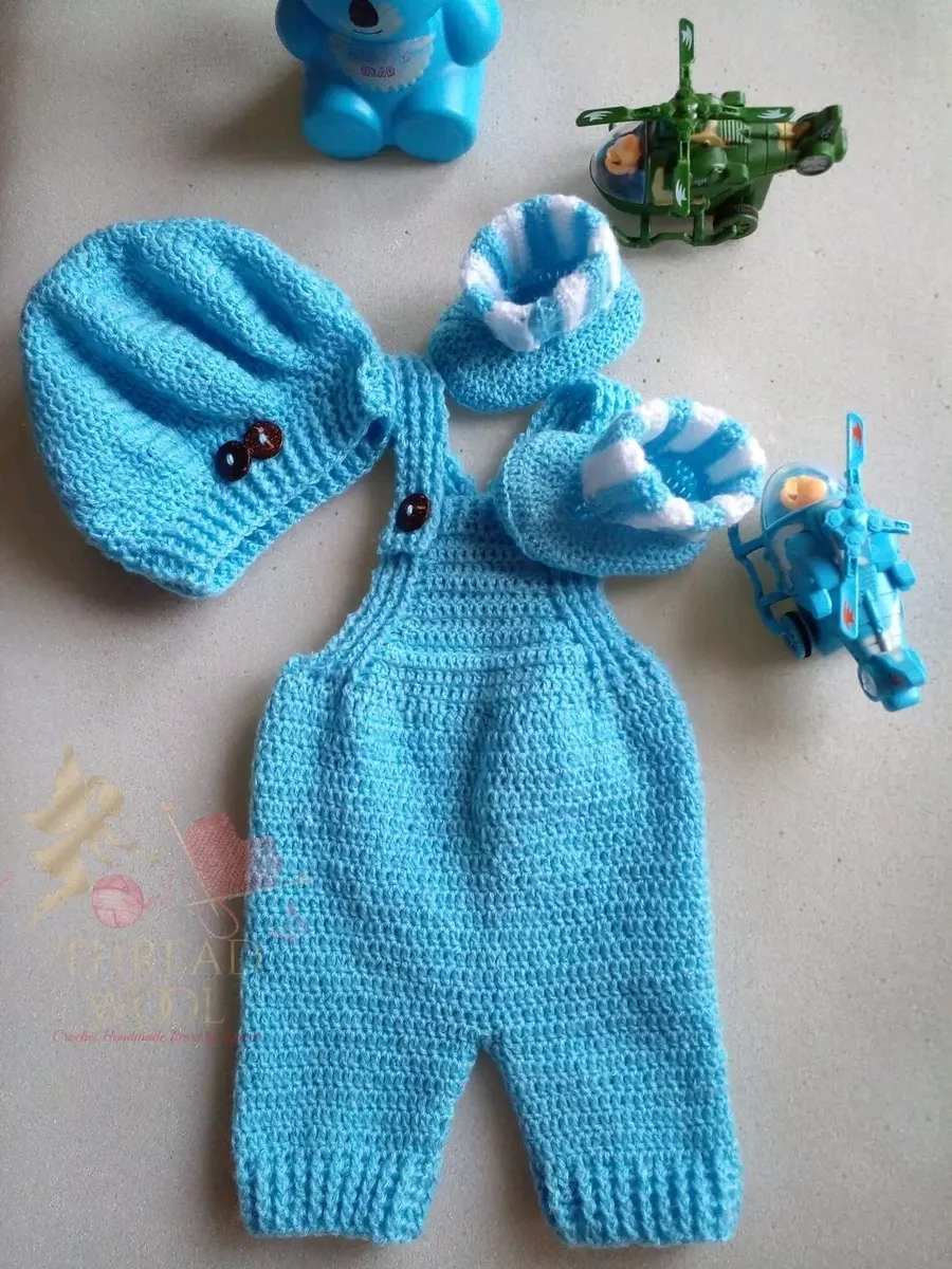 Newborn 0-3 Month Baby Boy Girl Dress crochet romper Jumpsuit Outfit Set  shoes