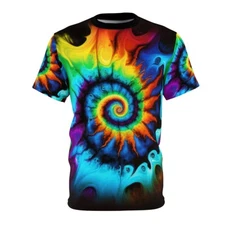 Bold and Beautiful Tie Dye Style One Unisex Cut & Sew Tee (AOP)