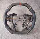 For Honda Accord 9th gen 2013-2017 Carbon Fiber Black leather Steering Wheel