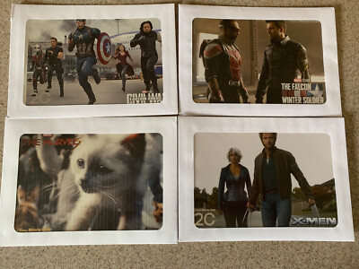 Disney Movie Club Marvel 4 Lithograph Lot. Captain America, X-Men, The Marvels