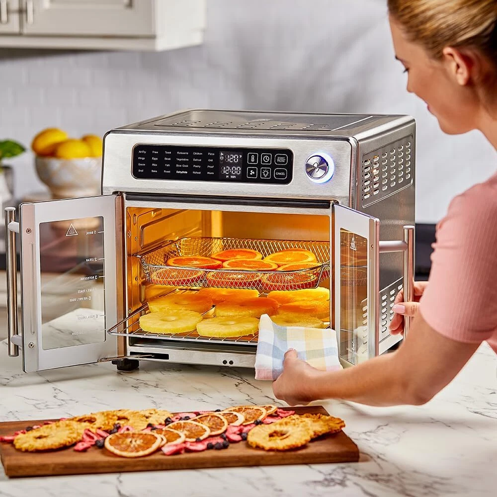  Oster Air Fryer Oven, 10-in-1 Countertop Toaster Oven, XL Fits  2 16 Pizzas, Stainless Steel French Doors: Home & Kitchen