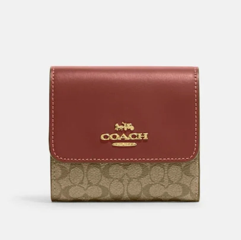 Coach Small Trifold Wallet In Colorblock Signature Canvas