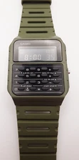Casio 3208 CA-53W Men's Green Rubber Digital Dial Quartz Calculator Watch  NOS