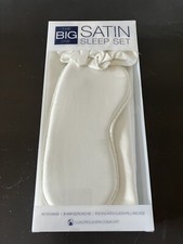 Satin Sleep Set, 3 Pc Pillowcase, Eye Mask Scrunchie, Ivory,New FREE Shipping
