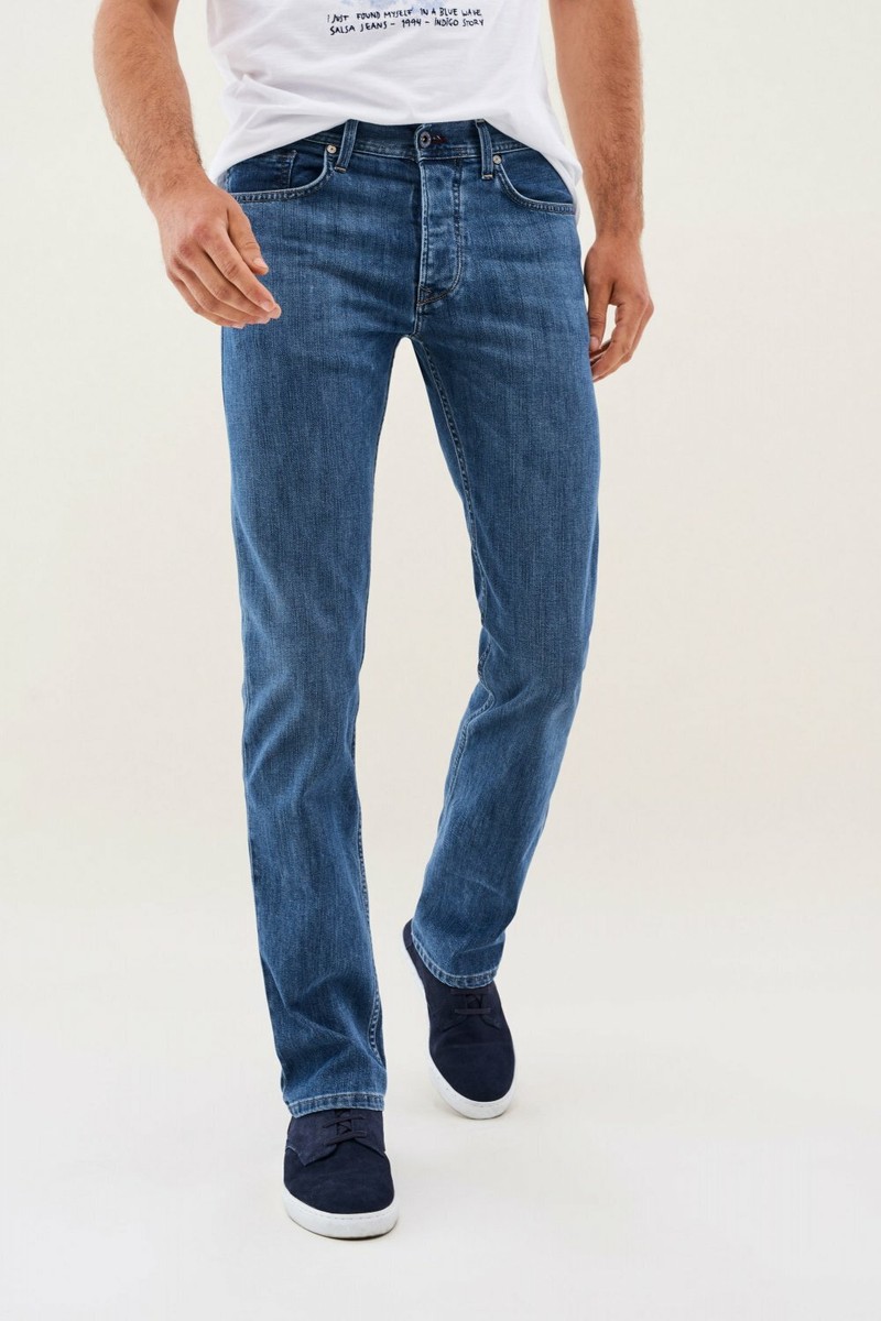 Salsa Vaqueros Navarro Straigh Media Con Ligero Desgaste De Los