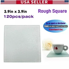 120Pack 3.9in Rough Glass Sublimation Blanks Coasters w/ Coating and Foot Pads