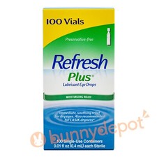 Refresh Plus Lubricant Eye Drops 100 vials Single Use Containers 2026 