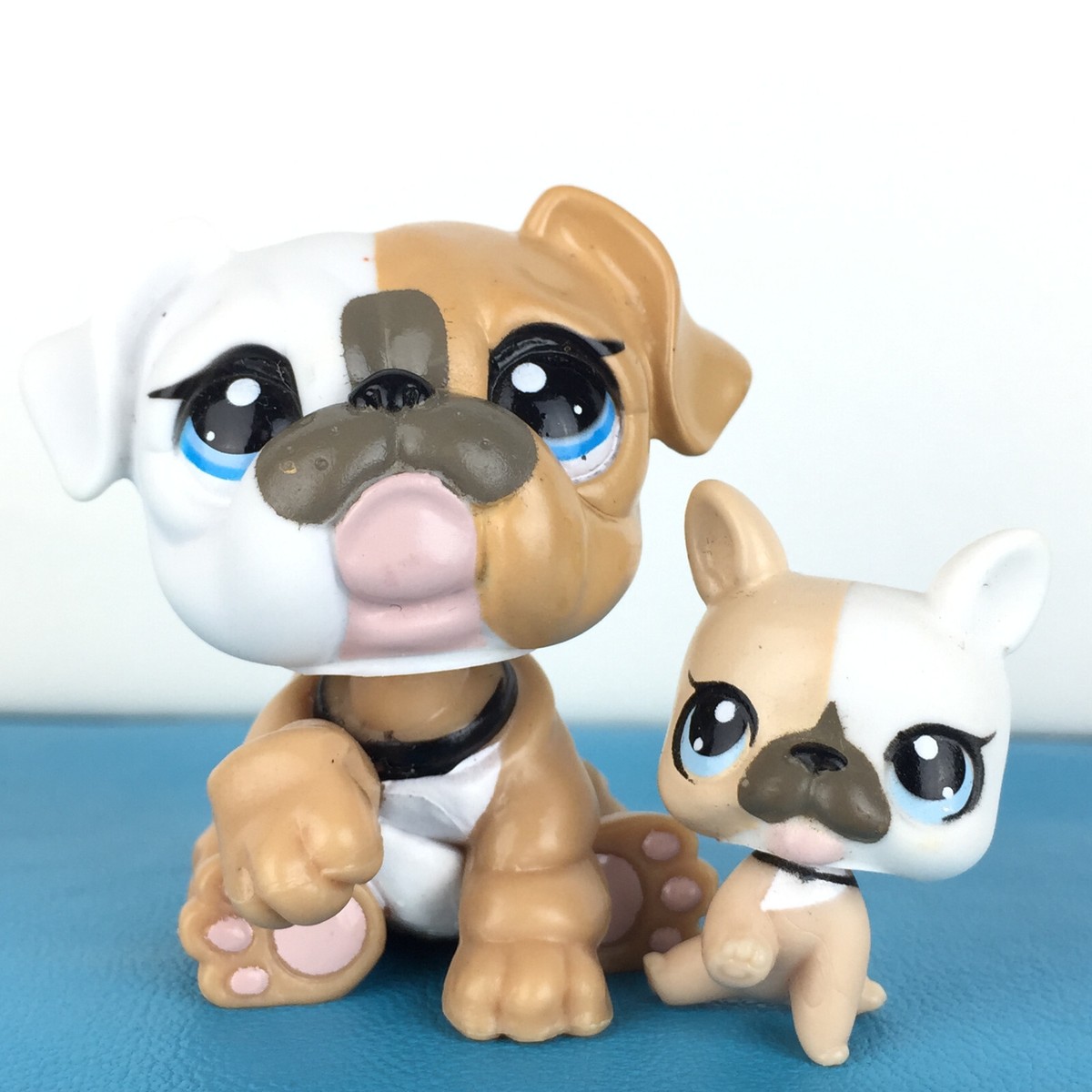 Lot Authentic Littlest Pet shop 3587 3588 Bulldog Dog Original