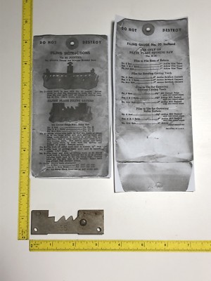Antique Handsaw E.C.Atkins No.35 Filing Gage & Guide Silver Flash Filing Gauge