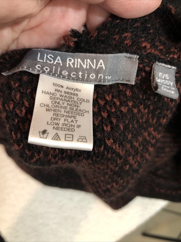 Suéter envolvente Lisa Rinna negro y borgoña - talla única para mujer Foto 4 de 4
