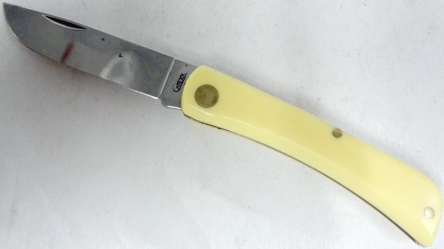 Vintage Case XX 3137 Sod Buster Jr Miniature Yellow Handle Folding Pocket Knife - Image 2 of 4