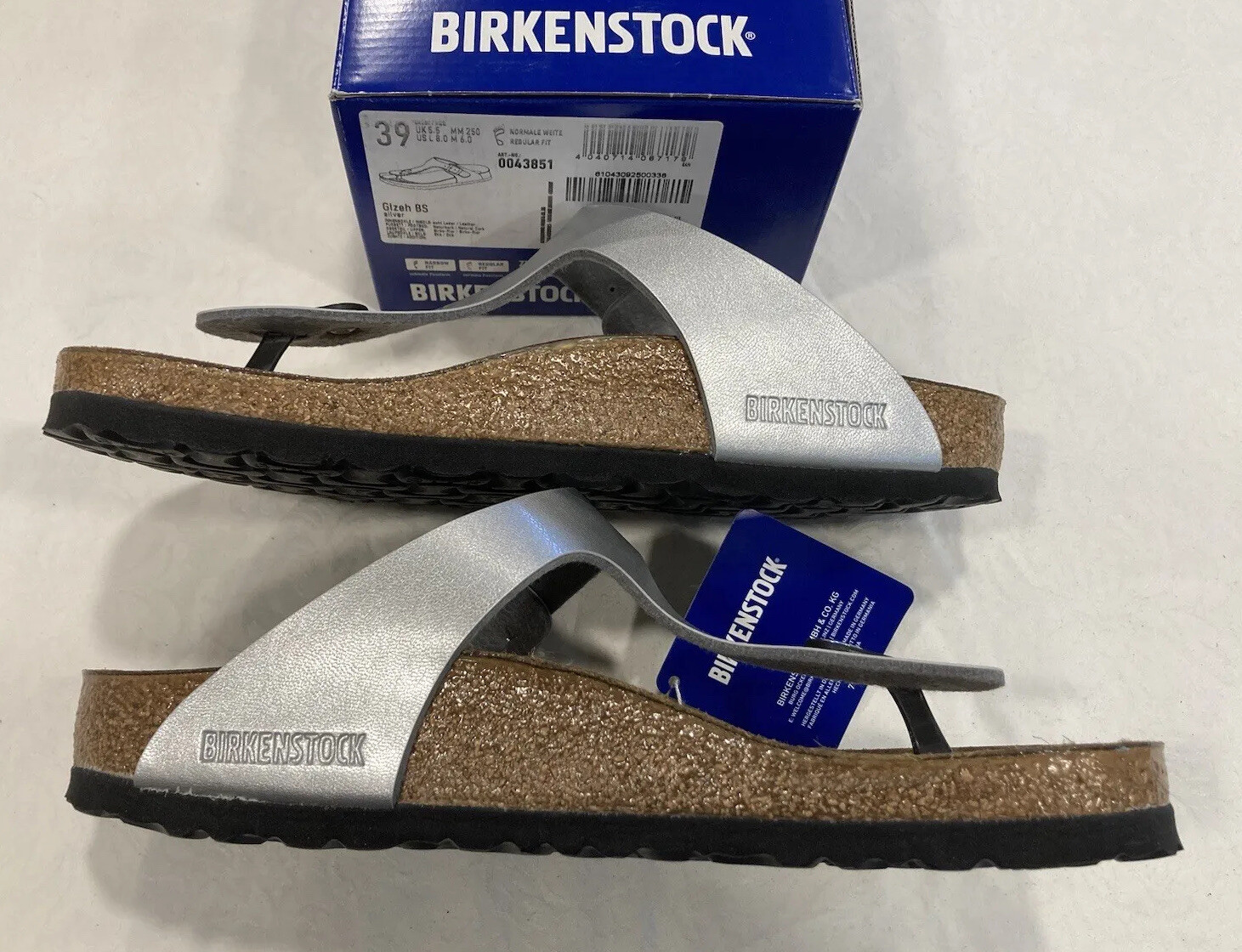 birkenstock gizeh silver 39