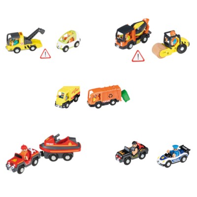 Playtive Junior Feuerwehr Verfolgungsjagd Spiele Abschlepper Baustellen Set
