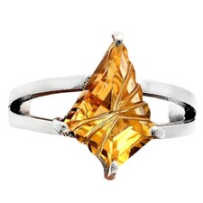925 Sterling Silver Unique Faceted Gemstone Statement Ring for Women AGR1008
