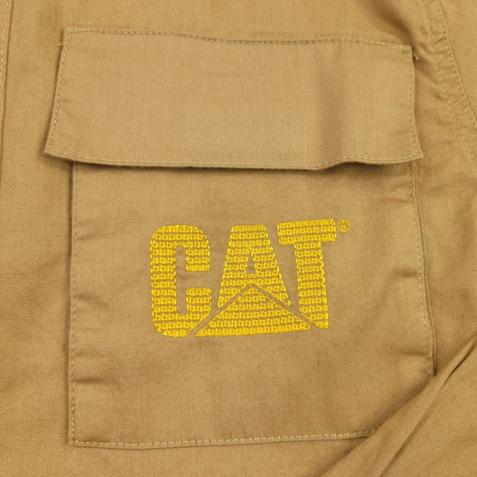 CAT Caterpillar Urban Passage Long Sleeve Oak Buff Brown Work Shirt Mens Medium - Image 4 of 4