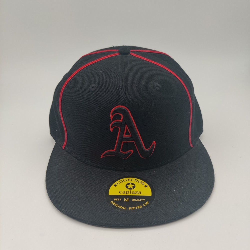 Oakland Athletics Hat Collection Caplaza Black Fitted Cap Size M