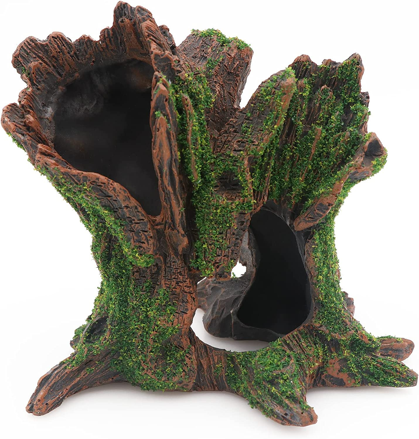 Aquarium Landscape Tree Stump Trunk Hollow Betta Cichlid Cave Rocks for Fish Hid