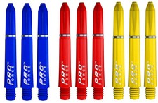 3 Sets Winmau Pro Force Short Dart Shafts - Ships w/ Tracking - Blue Red Yellow