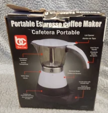 Bene Casa Portable Espresso Coffee Maker/Cafetera Portable1-3Cup Blanca