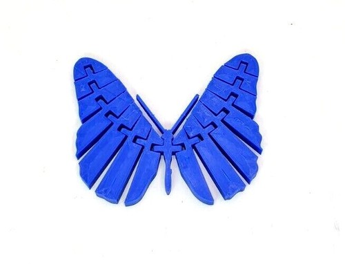 3d Printed Articulated Jointed Flexi 6" Blue Plastic Butterfly Fidget Toy NEW - Picture 2 of 2