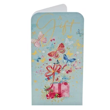 Birthday Money Wallet with Envelope Butterflies Cellophane Wrapped