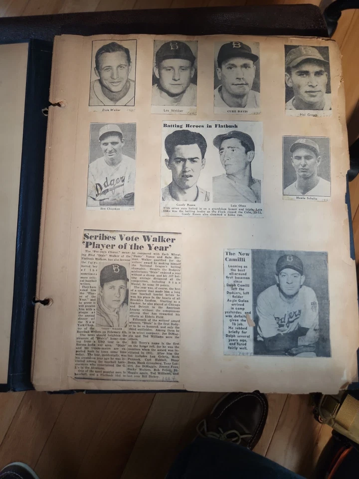 Vintage Circa 1940's Bklyn Dodgers, NY Giants, Yanks HOF, & more Scrapbook  - Image 3 of 4