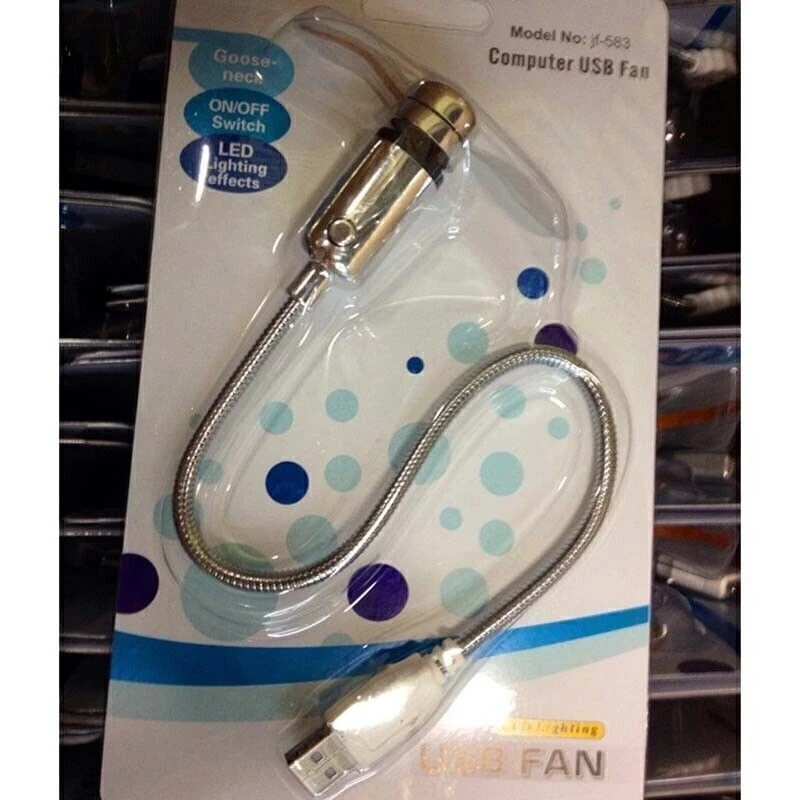 Flexible USB Colorful Mini Flash Fan Light Gooseneck for Home Office PC Notebook - Image 3 of 4