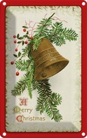 Blechschild 30X20 Cm Christmas Glocke Winter Deko Geschenk Metall Schild