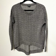 Theory Efina Loryelle Gray Marled Wool Baby Alpaca Silk Knit Sweater Sz S ~ P/T