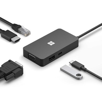 Microsoft USB-C Travel Hub HDMI VGA Ethernet USB-A USB-C Adapter Surface Tested