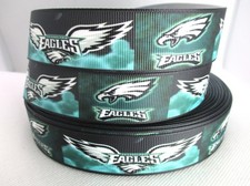 Philadelphia Eagles Football 7/8" Grosgrain Ribbon YOUR CHOICE 5/10 Yards Wing 