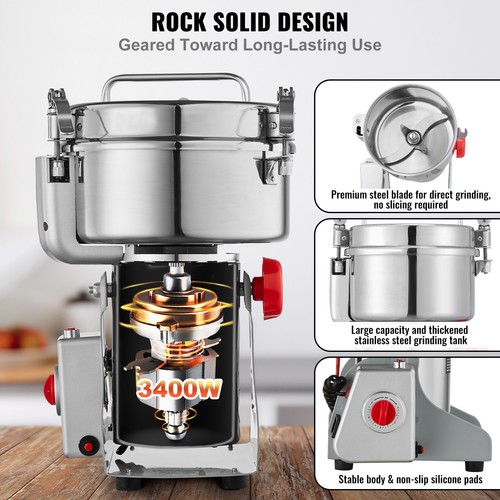 VEVOR Commercial Spice Grinder Electric Grain Mill Grinder High Speed - Picture 3 of 12
