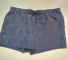 10 Crosby Derek Lam Silk Shorts Medium Geometric Soft Blue Black