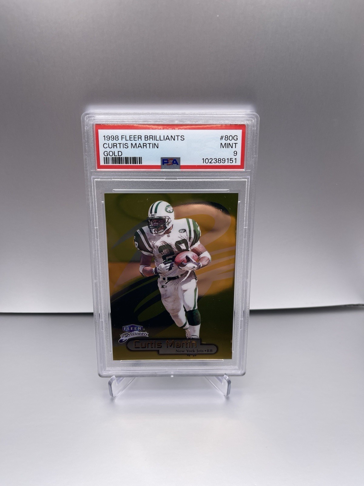 1998 Fleer Brilliants Gold CURTIS MARTIN PSA 9 MINT New York Jets HOF 14/99 Pop2