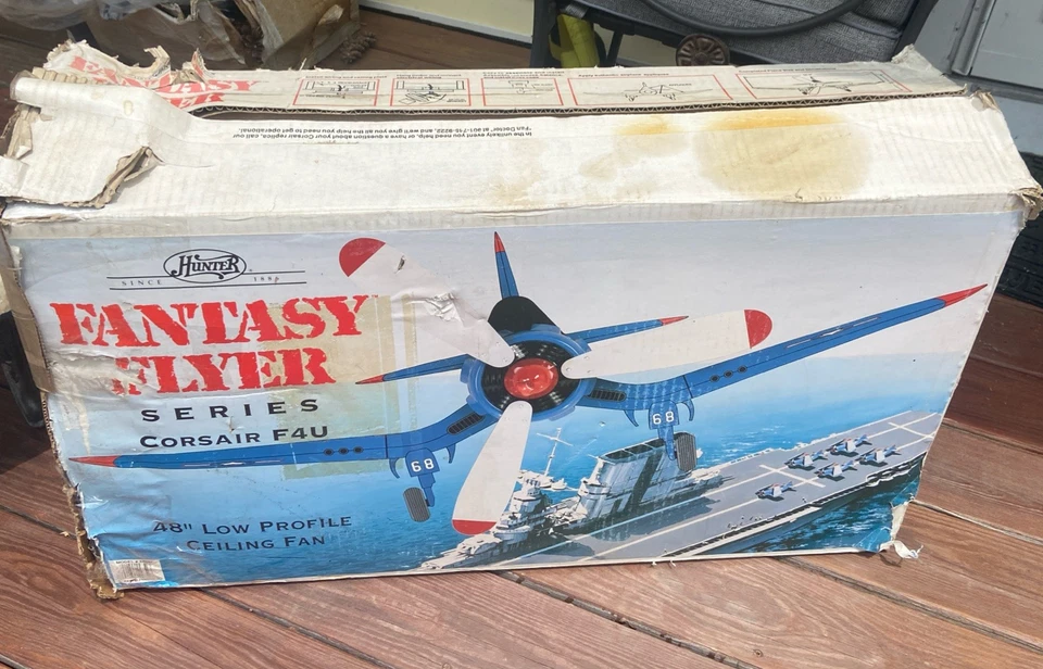 Corsair F4U Series 48" Ceiling Fan Hunter Fantasy Flyer 3 Blade WW2 Fighter - Image 3 of 4