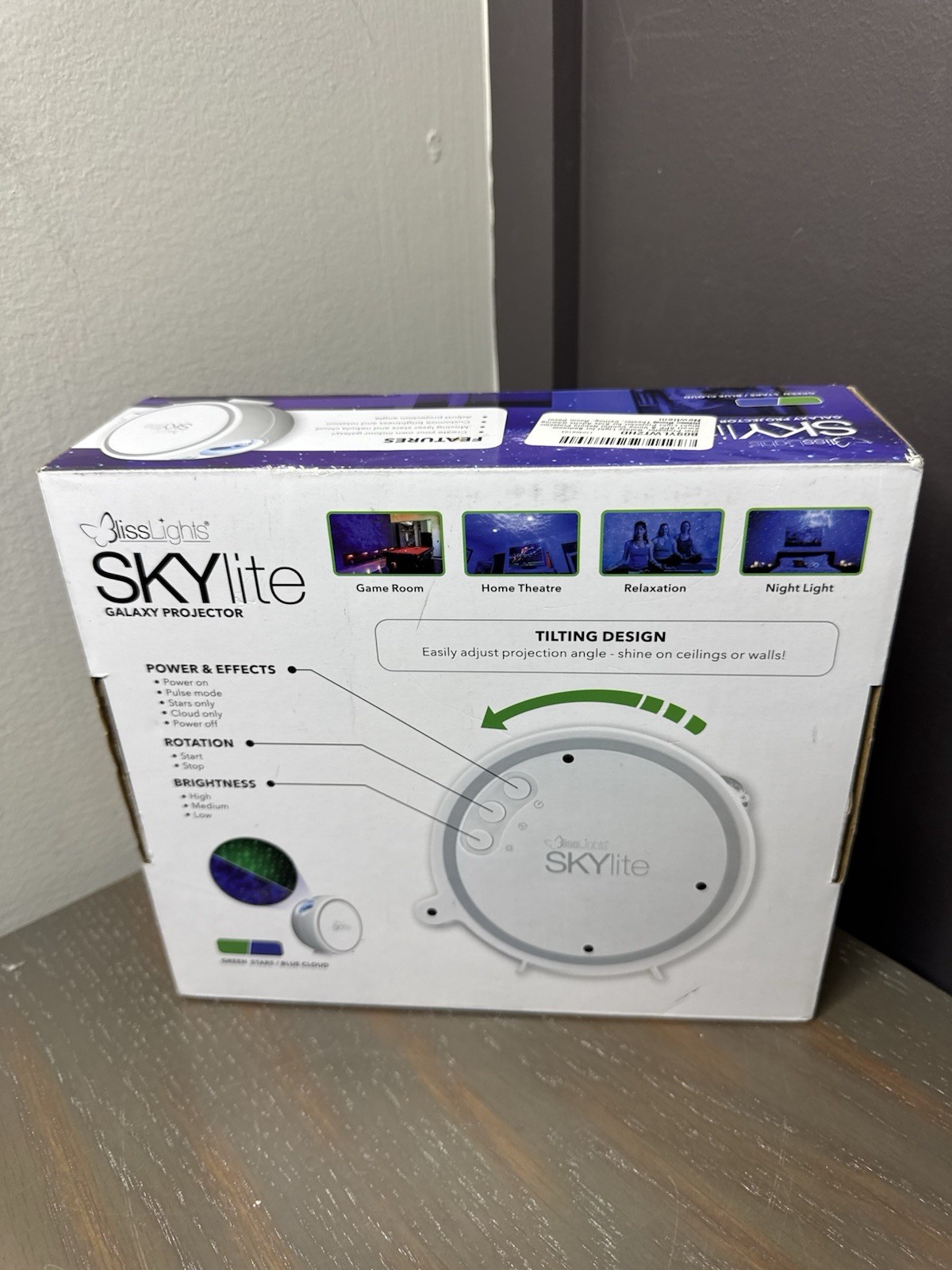 BlissLights SkyLITE Projector Laser & LED Stars Galaxies 900-00053A w/ USB Cord