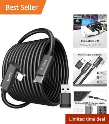 Secure 16FT USB Type C Link Cable for Rift S/Steam VR - High-Speed Data Transfer
