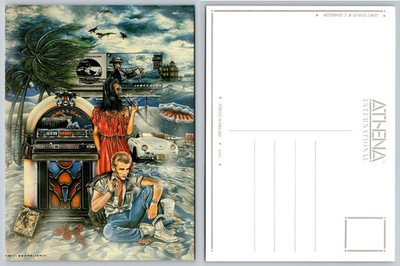 James Dean Jukebox Porsche Art Postcard W.S. Grandison Athena International