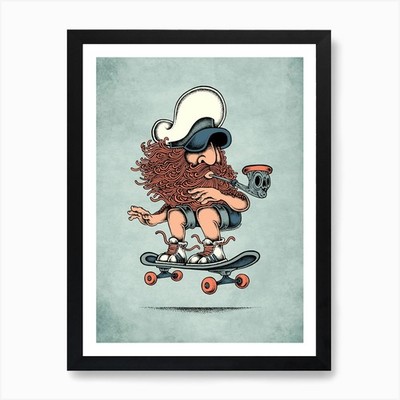 Sailor Skateboard 1 Art Print Framed Wall Art Poster Canvas Print Picture