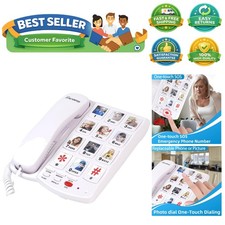 Corded Telephone with Big Buttons  Picture Dialing for Seniors' Convenience