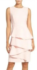 Eliza J Womens Sleeveless Tiered Ruffle Dress Light Pink NWOT Size 14 