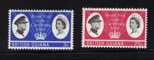British Guiana 1966 Queen Elizabeth II Royal Visit Caribbean SG 376-7 SC 299-300