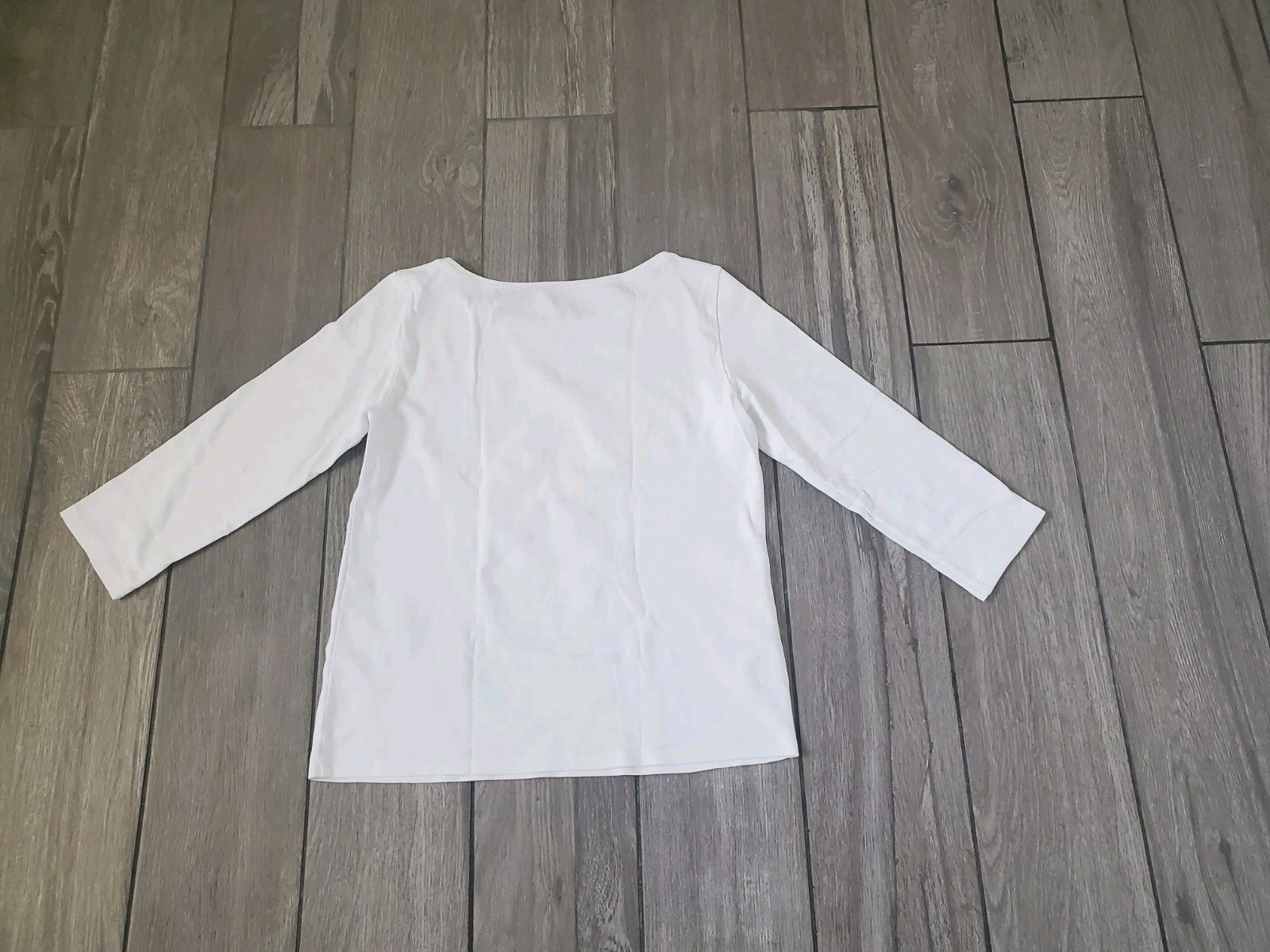 Eileen Fisher 100% organic cotton white boatneck long sleeve sweater top XS