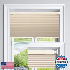 LazBlinds Cordless Blackout Cellular Shades, 48" W x 48" H, Soft Cream
