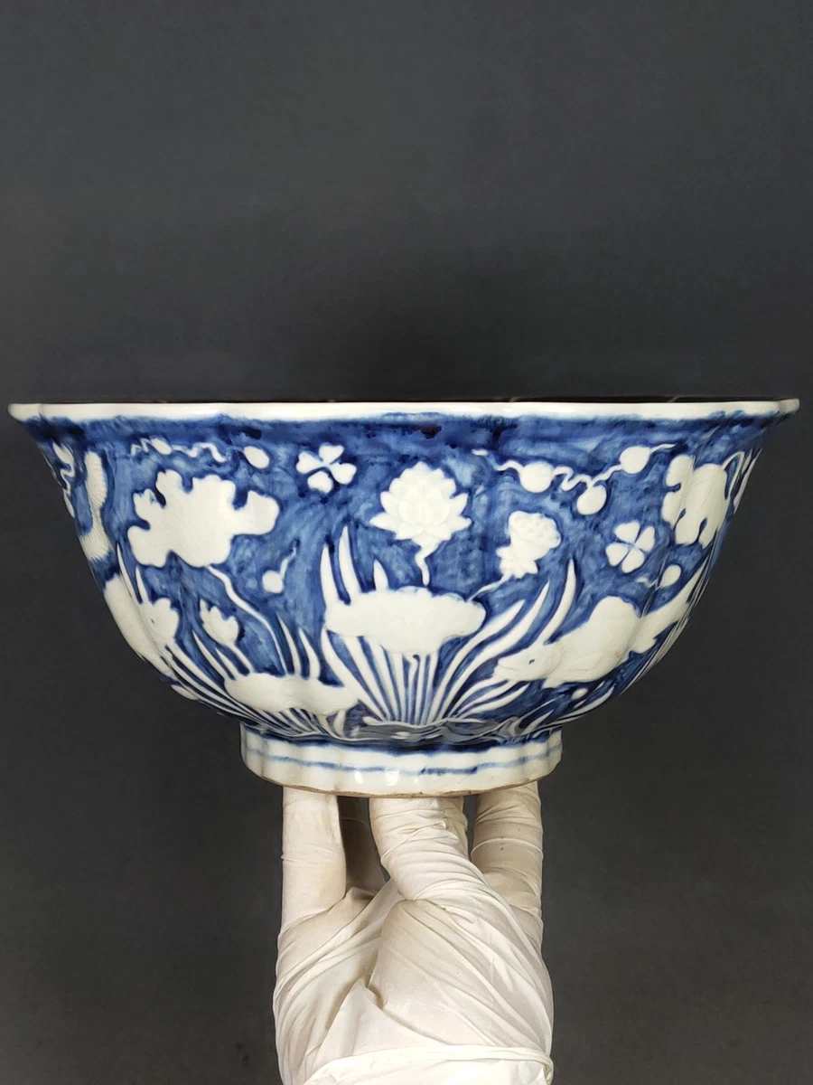 蓝色古董原创中国碗| eBay